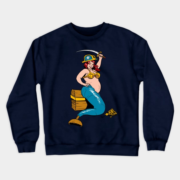 Pirate Mermaid Crewneck Sweatshirt by Victor Maristane